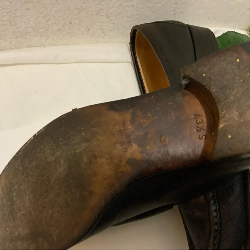 Vintage Gucci Classic Brown Leather Horsebit Loafers Men’s 43 1/2 S